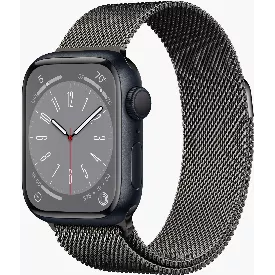 Умные часы Apple Watch Series 8 41 мм Midnight Stainless Steel Case, Milanese Loop R
